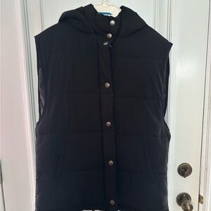 American Eagle Outfitters Black Hooded Vest